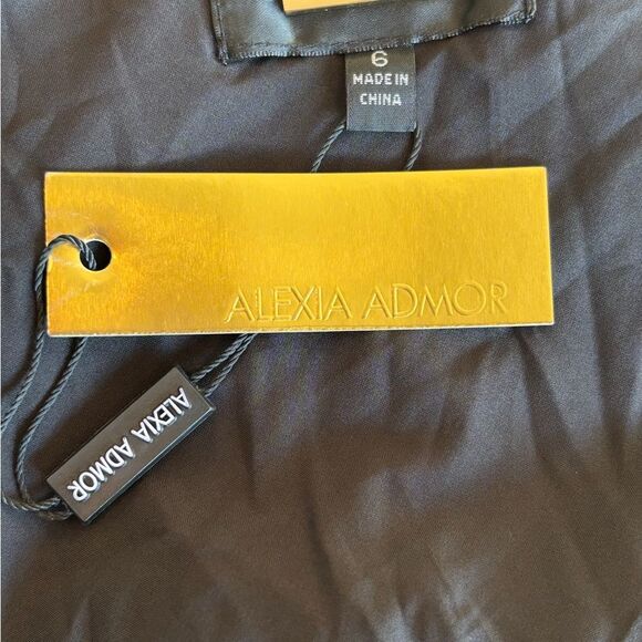 NWT Alexia Admor Alessi Gown Slit One Shoulder Dress Black - Picture 7 of 9